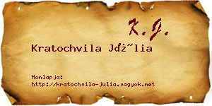 Kratochvila Júlia névjegykártya