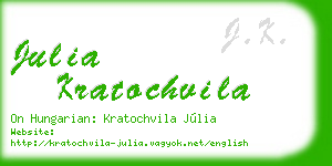 julia kratochvila business card